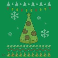 Pizza Christmas Tree Ugly Kids Sweatshirt thumb 2