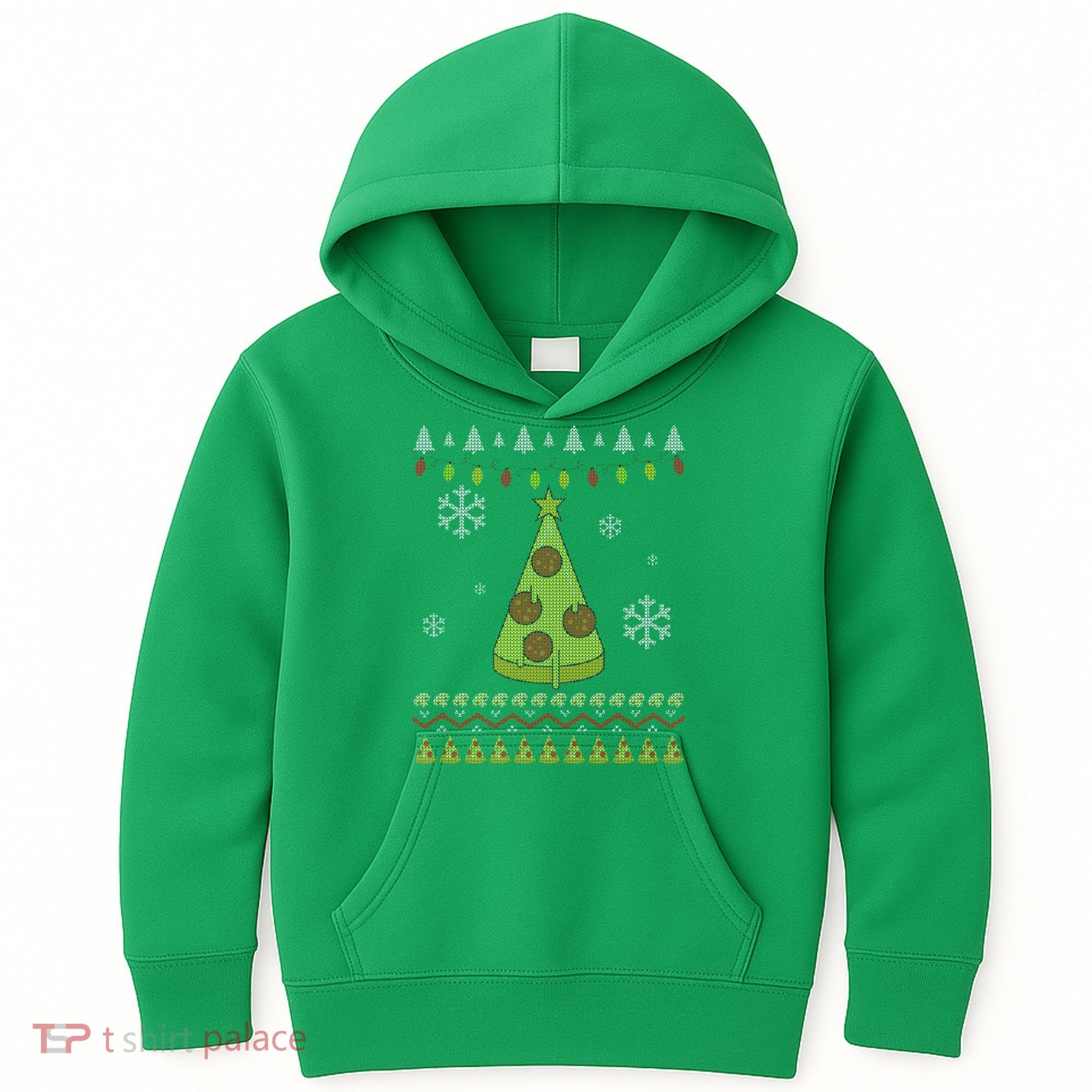 Pizza Christmas Tree Ugly Kids Hoodie