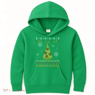 Pizza Christmas Tree Ugly Kids Hoodie
