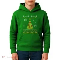Pizza Christmas Tree Ugly Kids Hoodie thumb 4