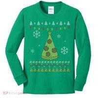 Pizza Christmas Tree Ugly Kids Long Sleeve Shirt thumb 0