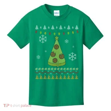 Pizza Christmas Tree Ugly Kids T-Shirt