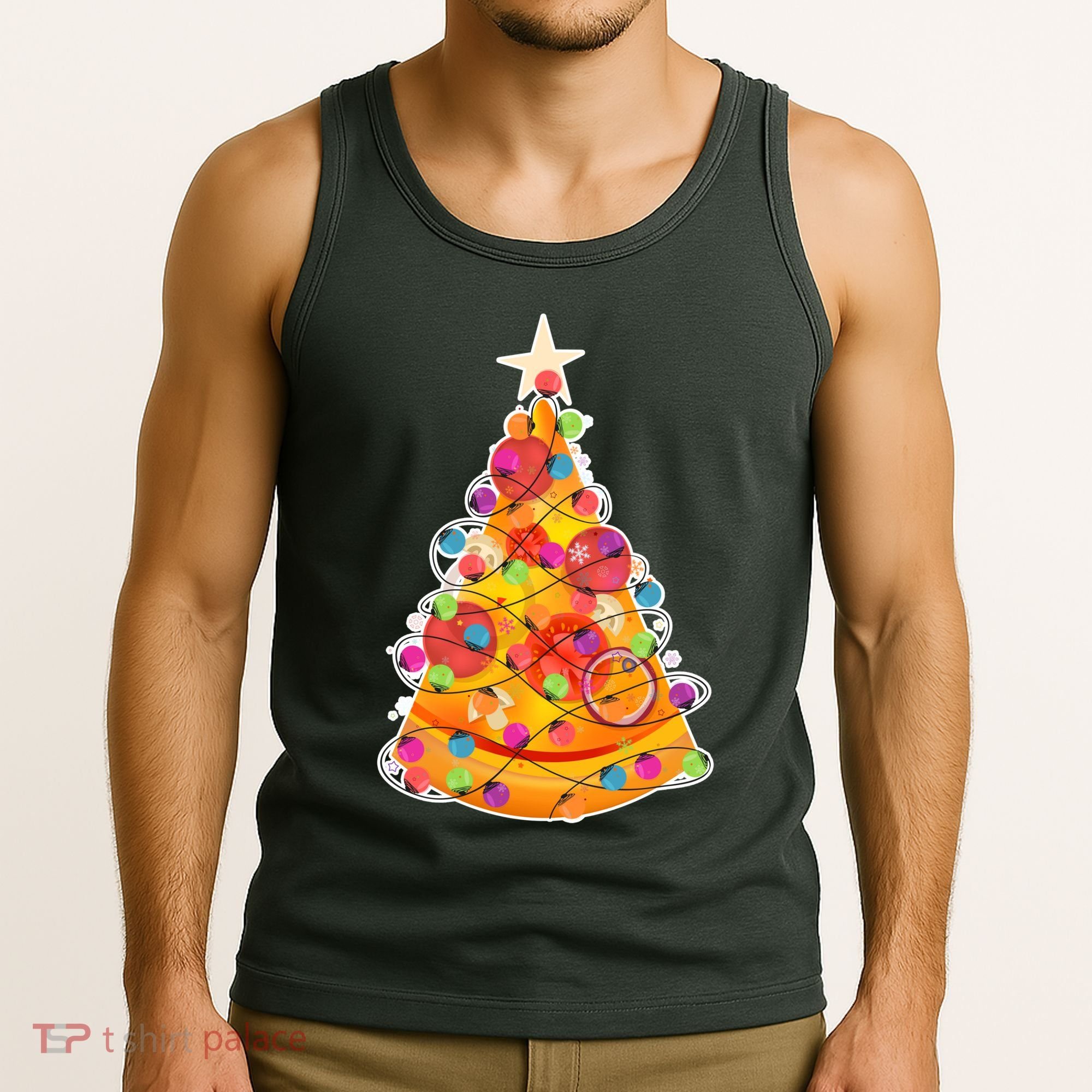 Pizza Crustmas Tree Tank Top