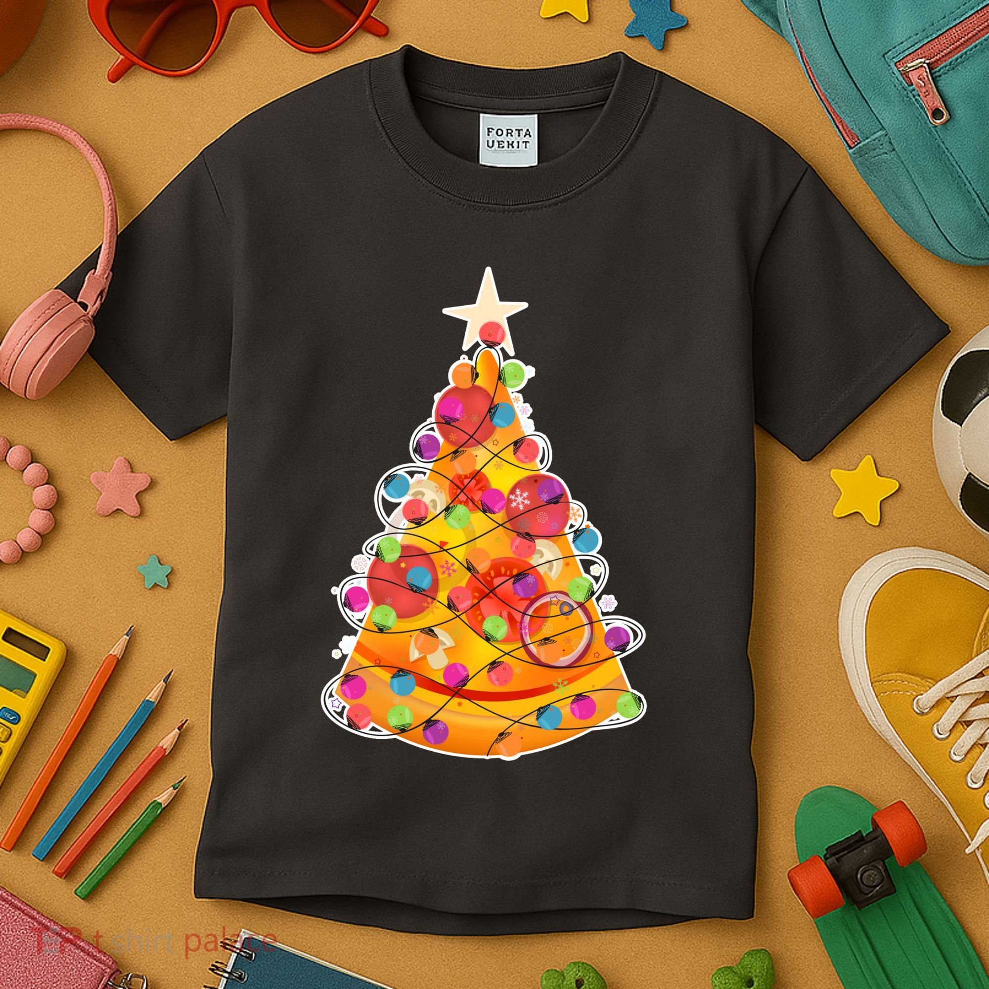 Pizza Crustmas Tree Kids T-Shirt