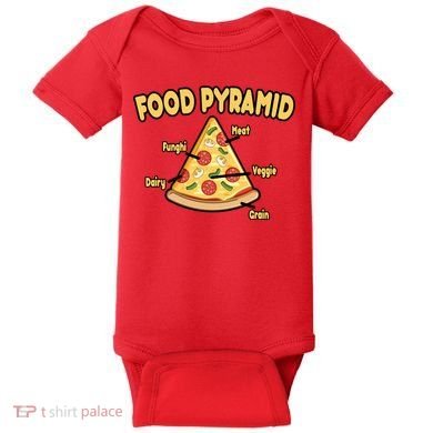 Pizza Food Pyramid Baby Bodysuit