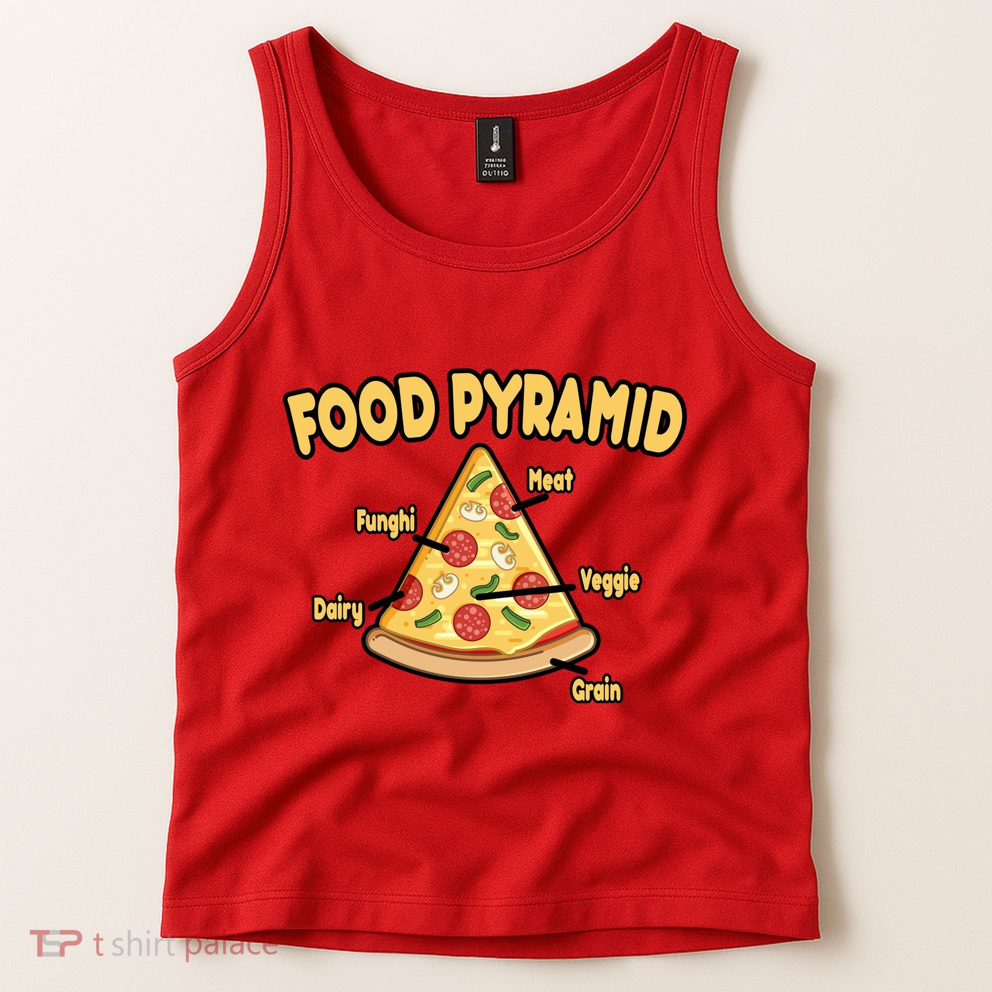 Pizza Food Pyramid Tank Top