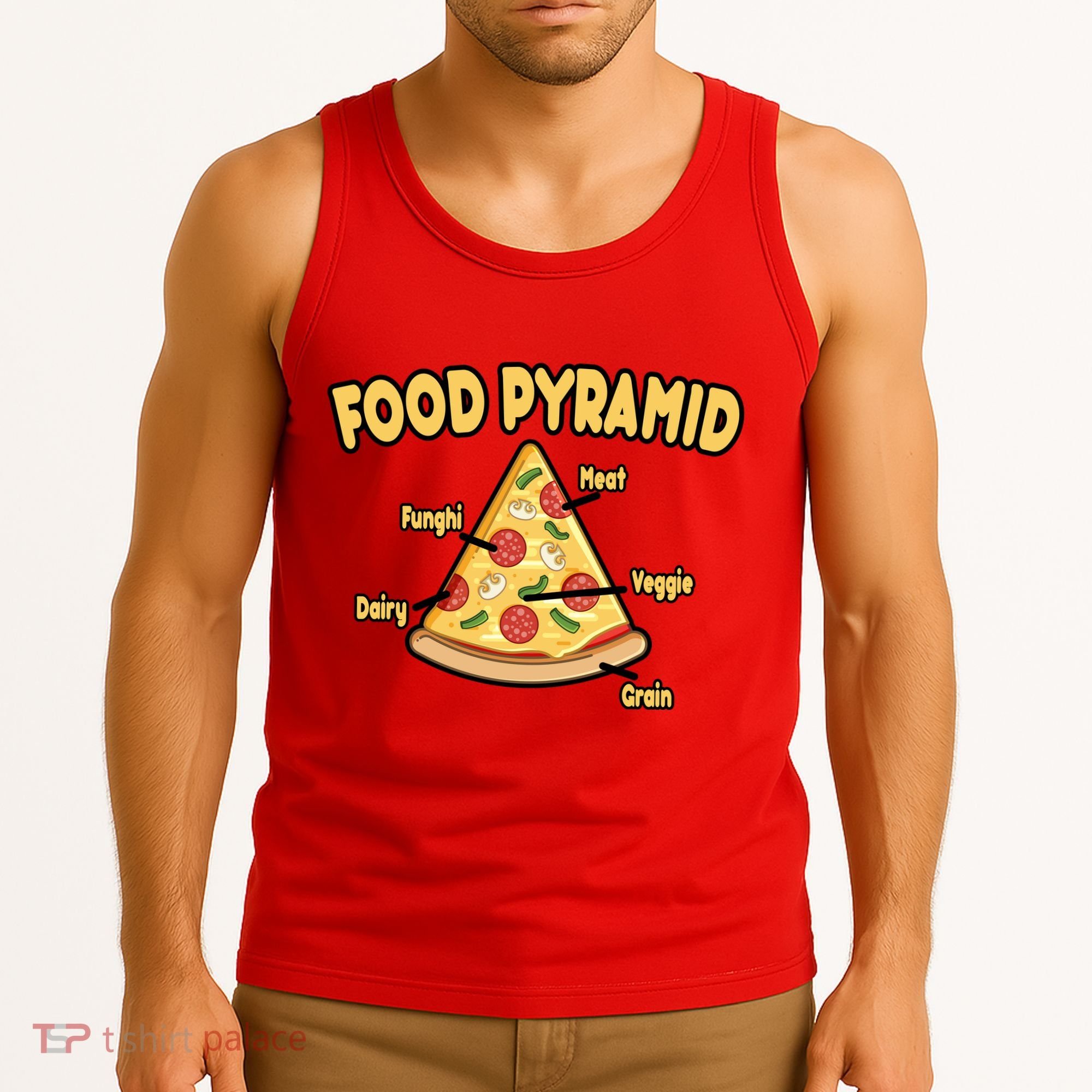 Pizza Food Pyramid Tank Top