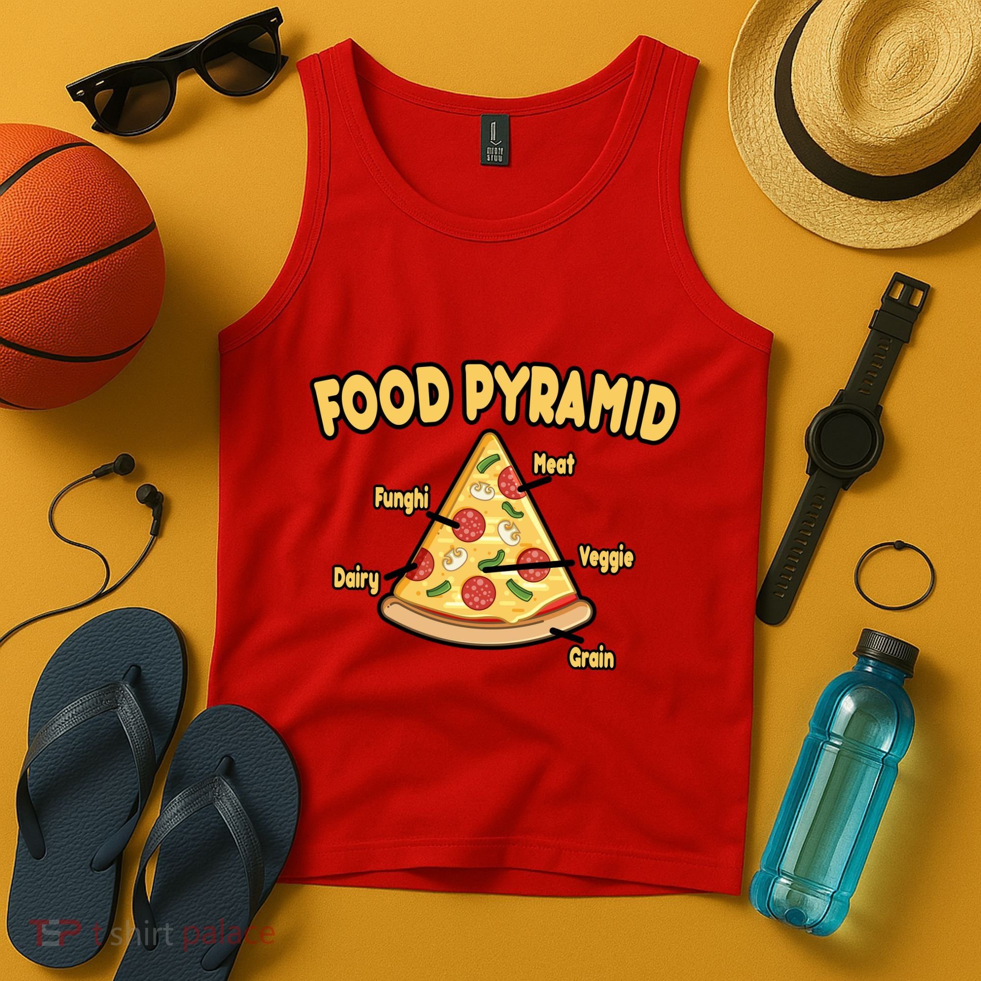 Pizza Food Pyramid Tank Top