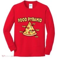 Pizza Food Pyramid Kids Long Sleeve Shirt thumb 0