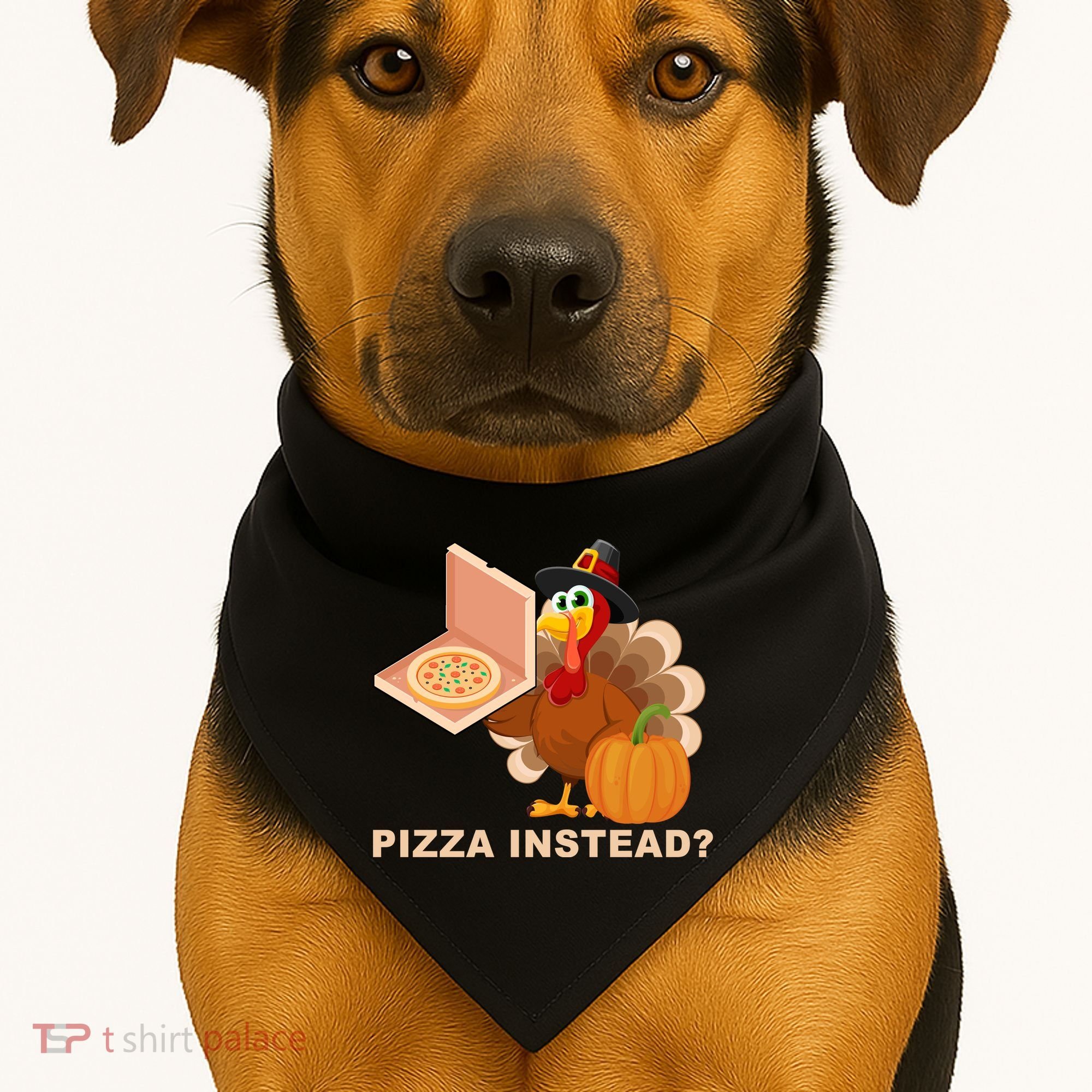 Pizza Instead? Funny Turkey Thanksgiving USA-Made Doggie Bandana