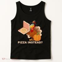 Pizza Instead? Funny Turkey Thanksgiving Tank Top thumb 2