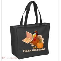 Pizza Instead? Funny Turkey Thanksgiving Tote Bag thumb 2