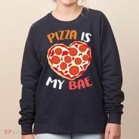 Pizza is My Bae Funny Valentines Day Women's Sweatshirt thumb 0