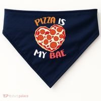 Pizza is My Bae Funny Valentines Day USA-Made Doggie Bandana thumb 0