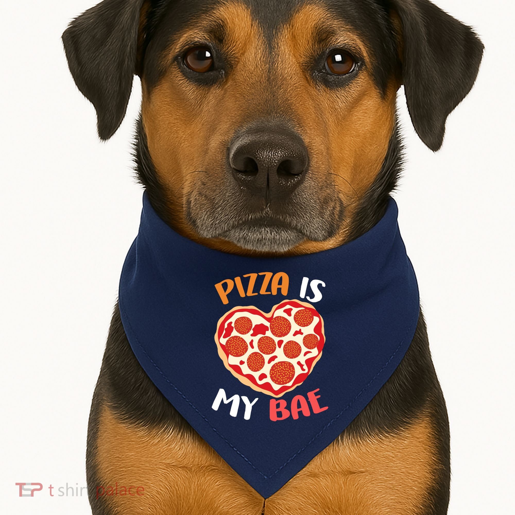 Pizza is My Bae Funny Valentines Day USA-Made Doggie Bandana