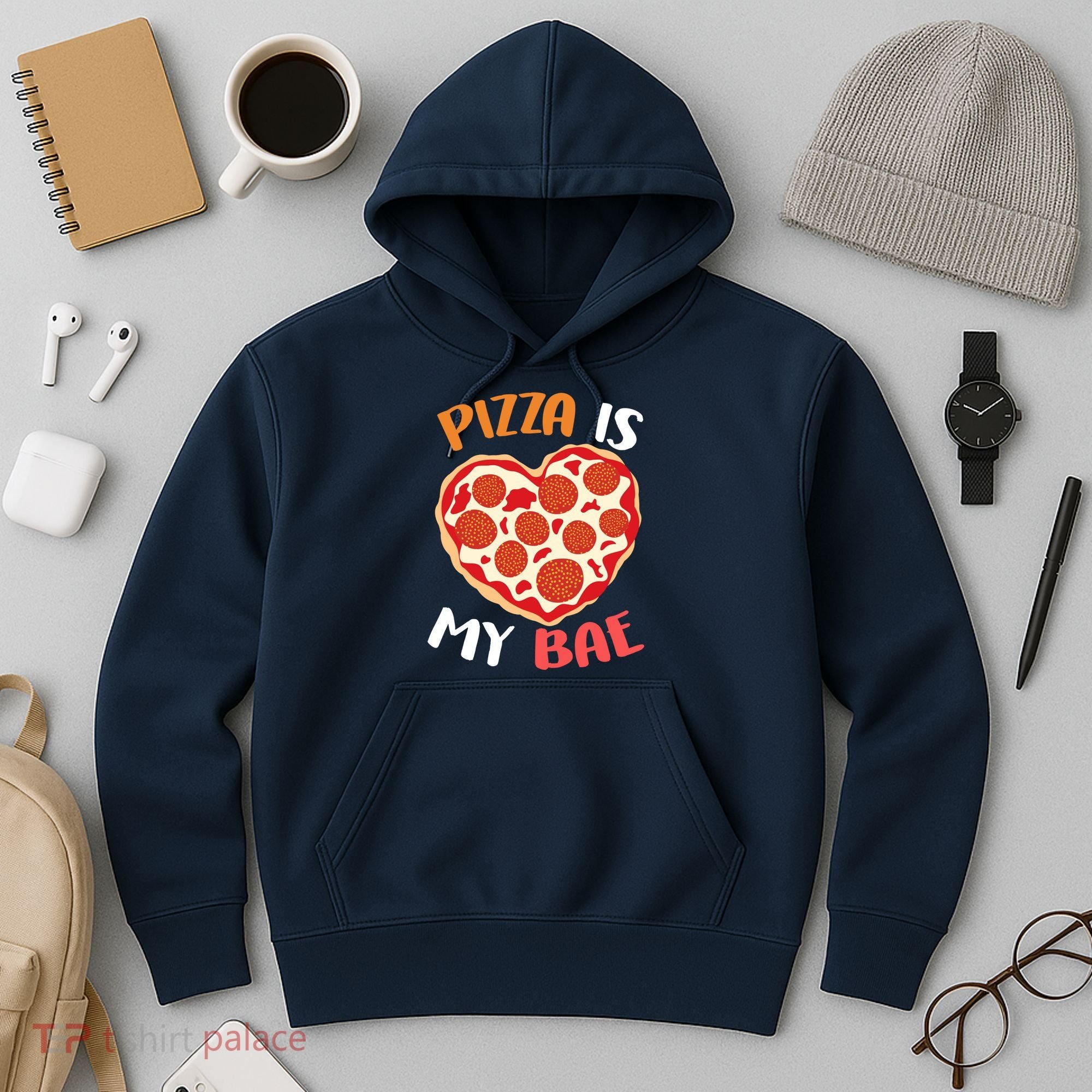 Pizza is My Bae Funny Valentines Day Hoodie