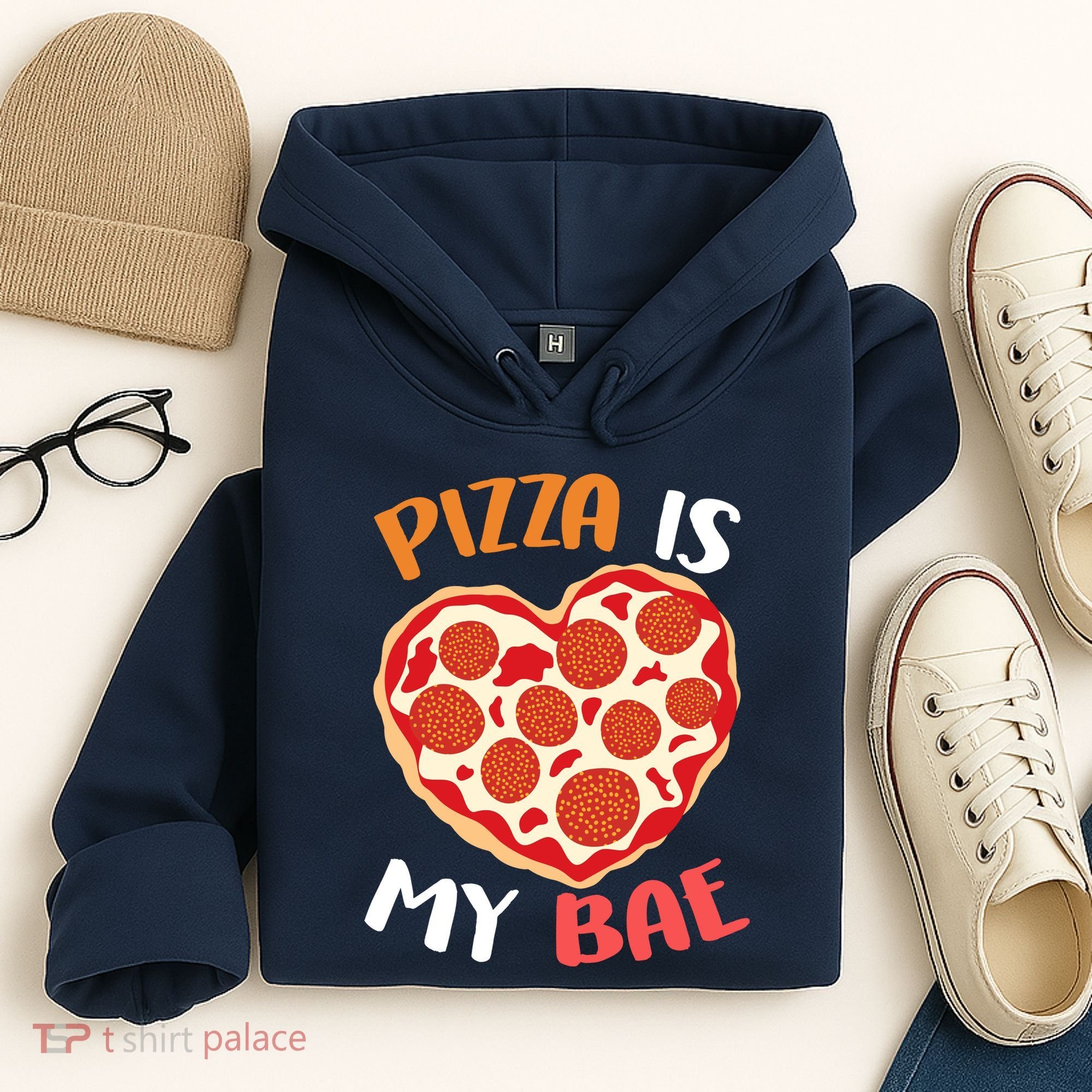 Pizza is My Bae Funny Valentines Day Hoodie