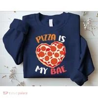 Pizza is My Bae Funny Valentines Day Sweatshirt thumb 2