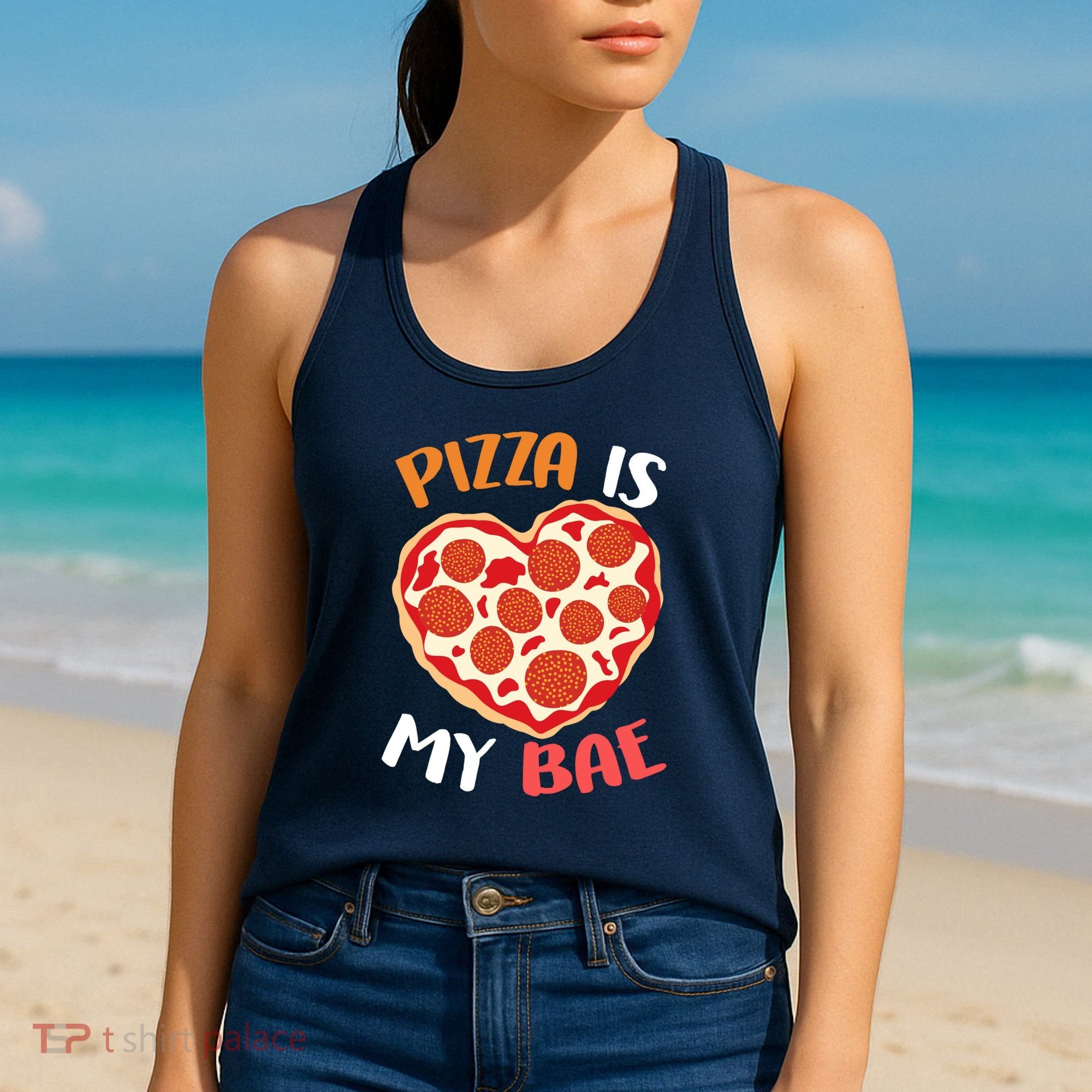 Pizza is My Bae Funny Valentines Day Women's Tank Top