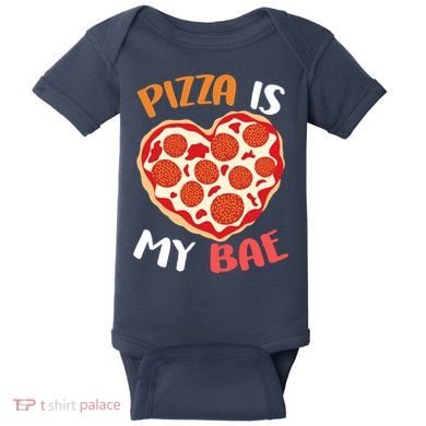 Pizza is My Bae Funny Valentines Day Baby Bodysuit