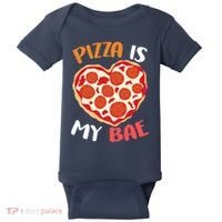 Pizza is My Bae Funny Valentines Day Baby Bodysuit thumb 0