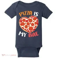 Pizza is My Bae Funny Valentines Day Baby Bodysuit thumb 0
