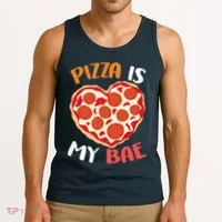 Pizza is My Bae Funny Valentines Day Tank Top thumb 3