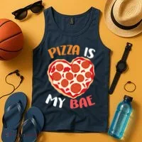 Pizza is My Bae Funny Valentines Day Tank Top thumb 4