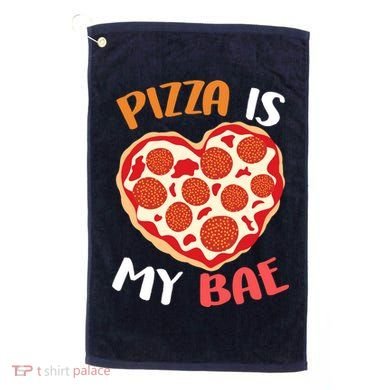 Pizza is My Bae Funny Valentines Day Golf Towel