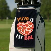 Pizza is My Bae Funny Valentines Day Golf Towel thumb 2