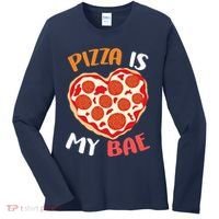 Pizza is My Bae Funny Valentines Day Women's Long Sleeve Shirt thumb 0