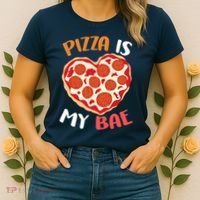 Pizza is My Bae Funny Valentines Day Women's T-Shirt thumb 2