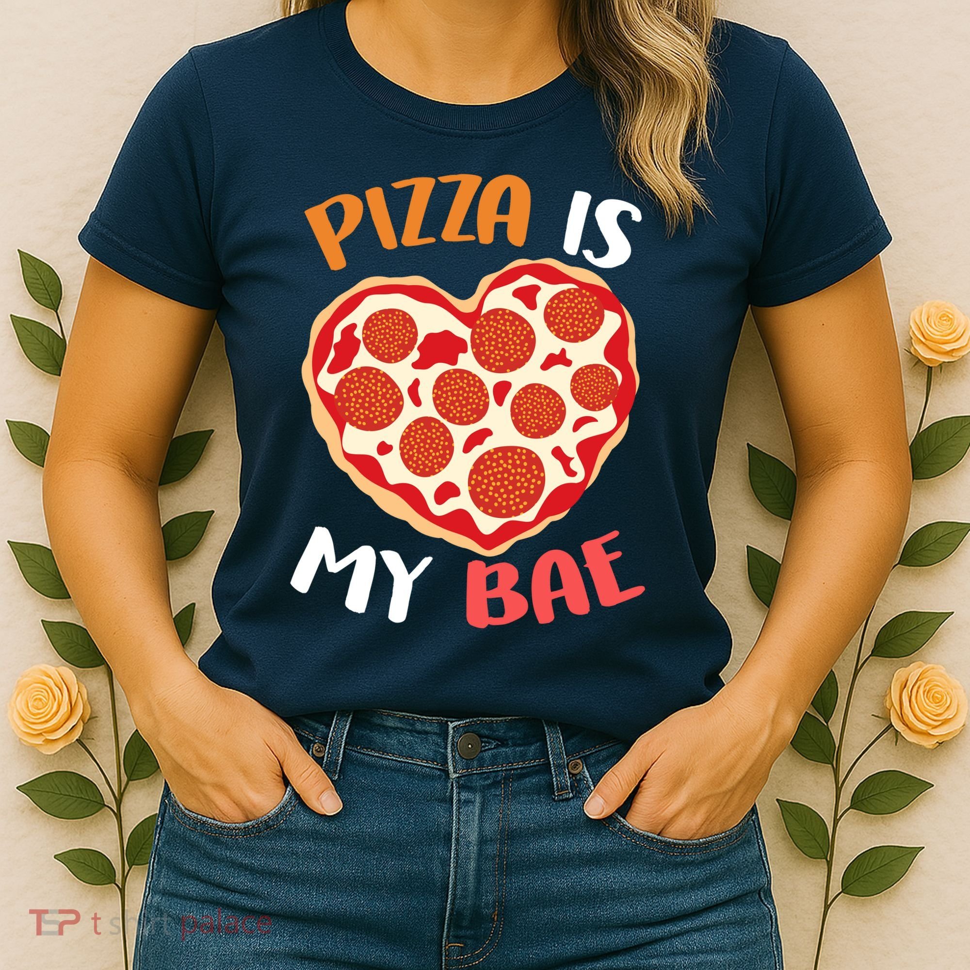 Pizza is My Bae Funny Valentines Day Women's T-Shirt