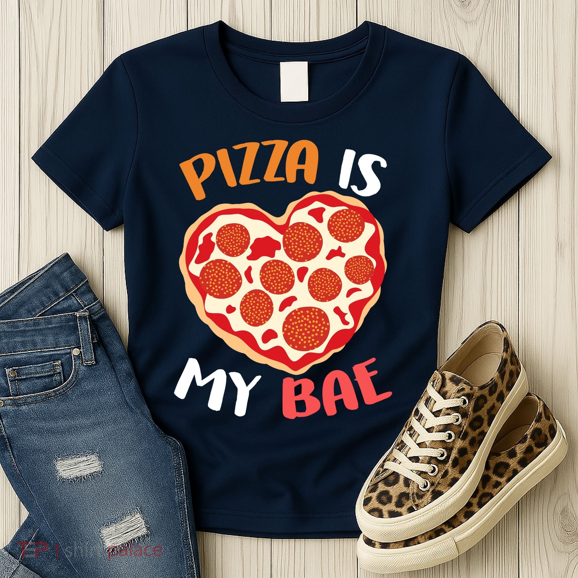 Pizza is My Bae Funny Valentines Day Women's T-Shirt