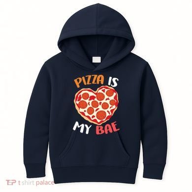 Pizza is My Bae Funny Valentines Day Kids Hoodie