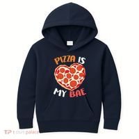 Pizza is My Bae Funny Valentines Day Kids Hoodie thumb 0