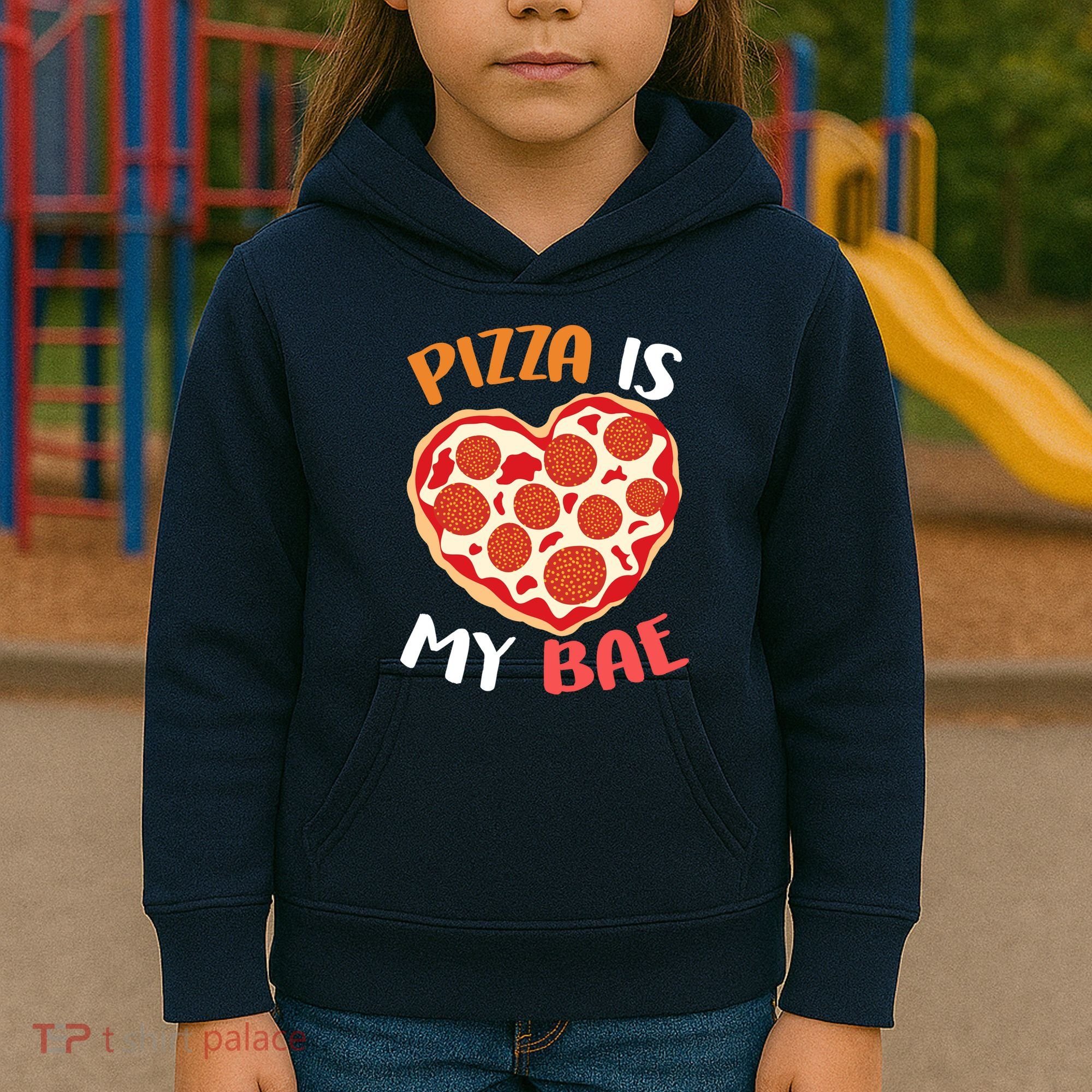 Pizza is My Bae Funny Valentines Day Kids Hoodie