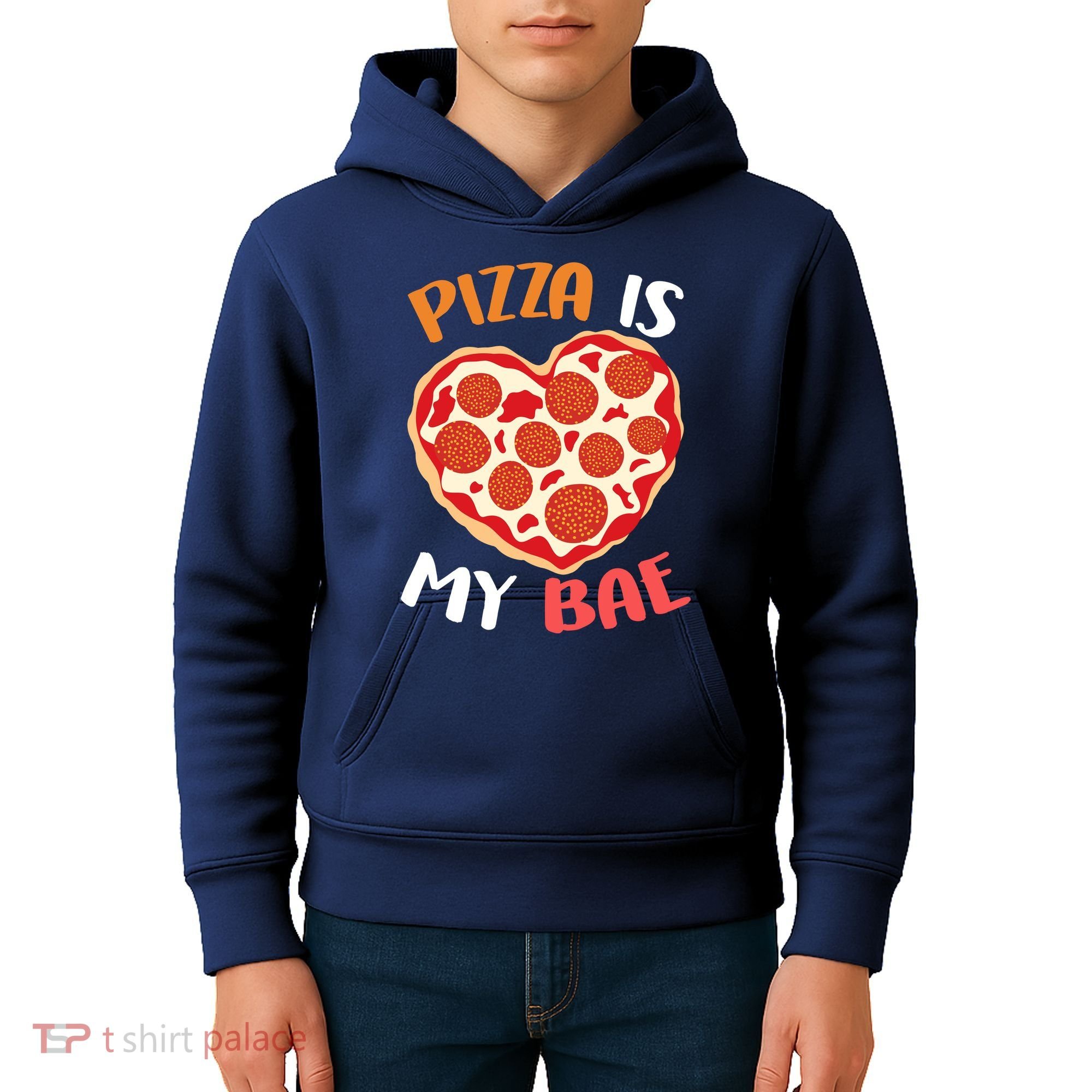 Pizza is My Bae Funny Valentines Day Kids Hoodie