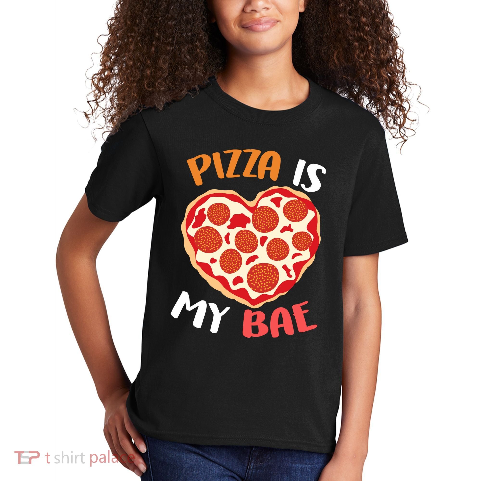 Pizza is My Bae Funny Valentines Day Kids T-Shirt