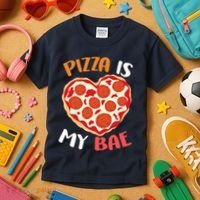 Pizza is My Bae Funny Valentines Day Kids T-Shirt thumb 3