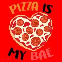 Pizza is My Bae Funny Valentines Day Santa Hat thumb 1