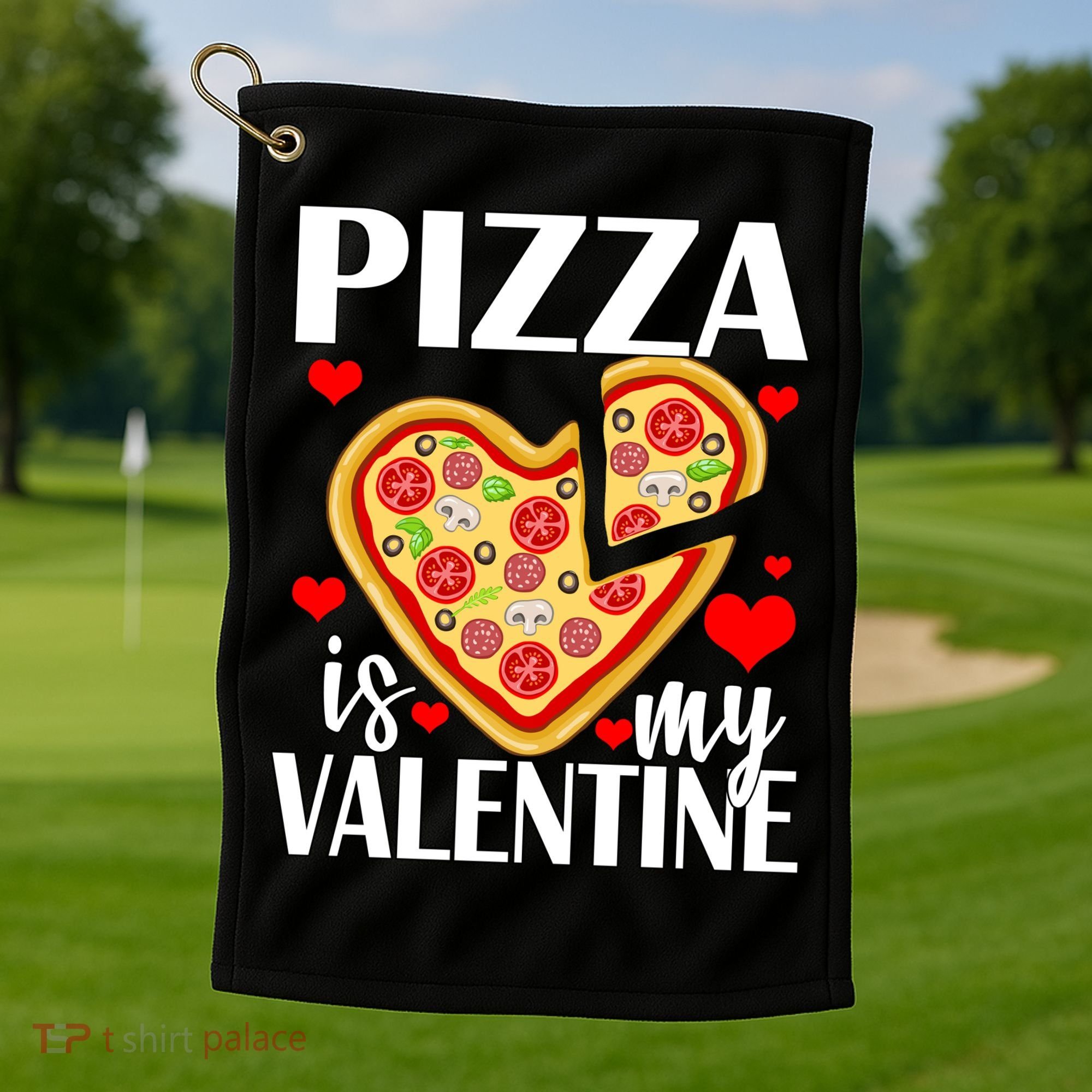 Pizza Is My Valentine Golf Towel