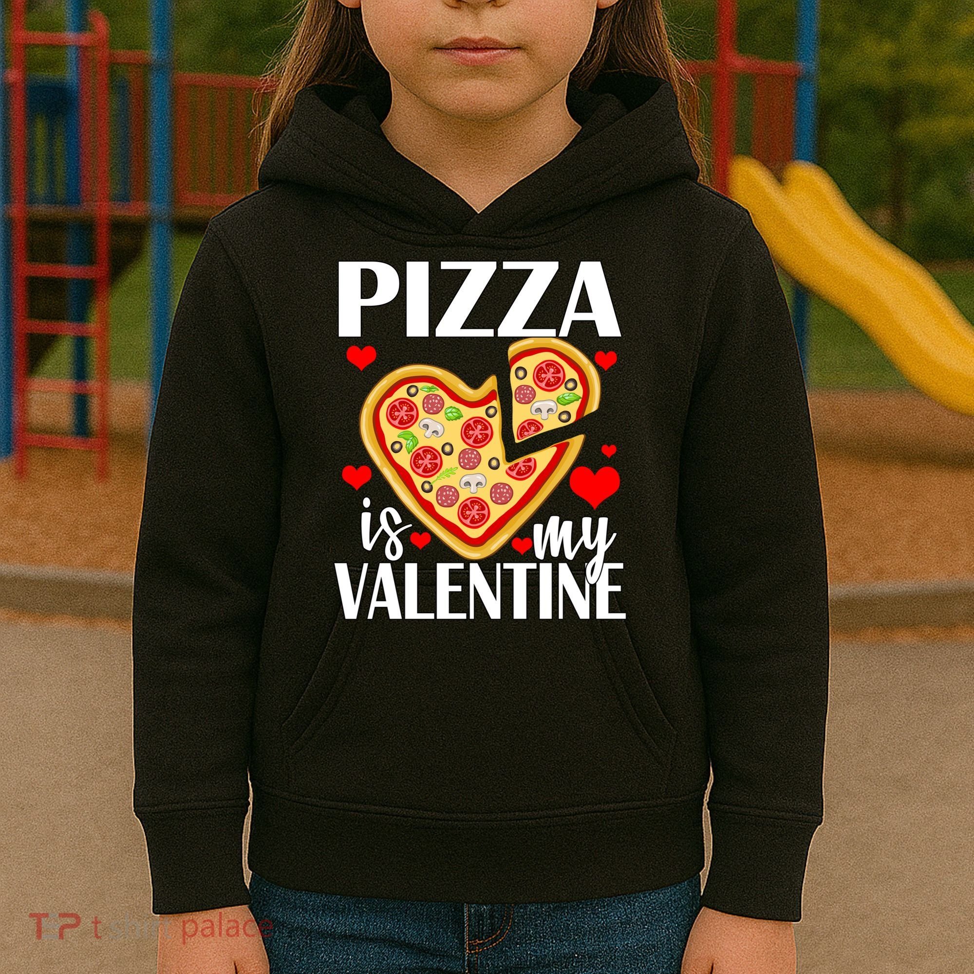 Pizza Is My Valentine Kids Hoodie