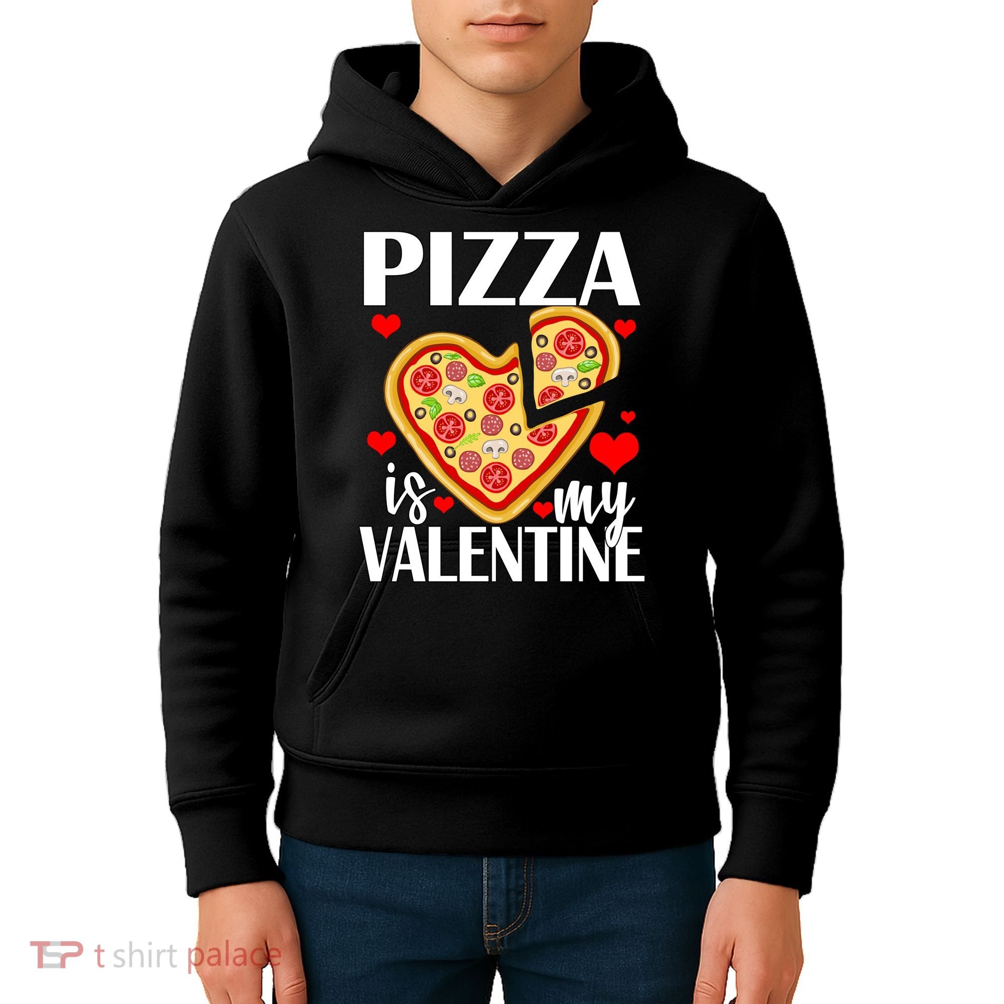 Pizza Is My Valentine Kids Hoodie