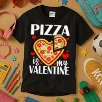 Pizza Is My Valentine Kids T-Shirt thumb 3