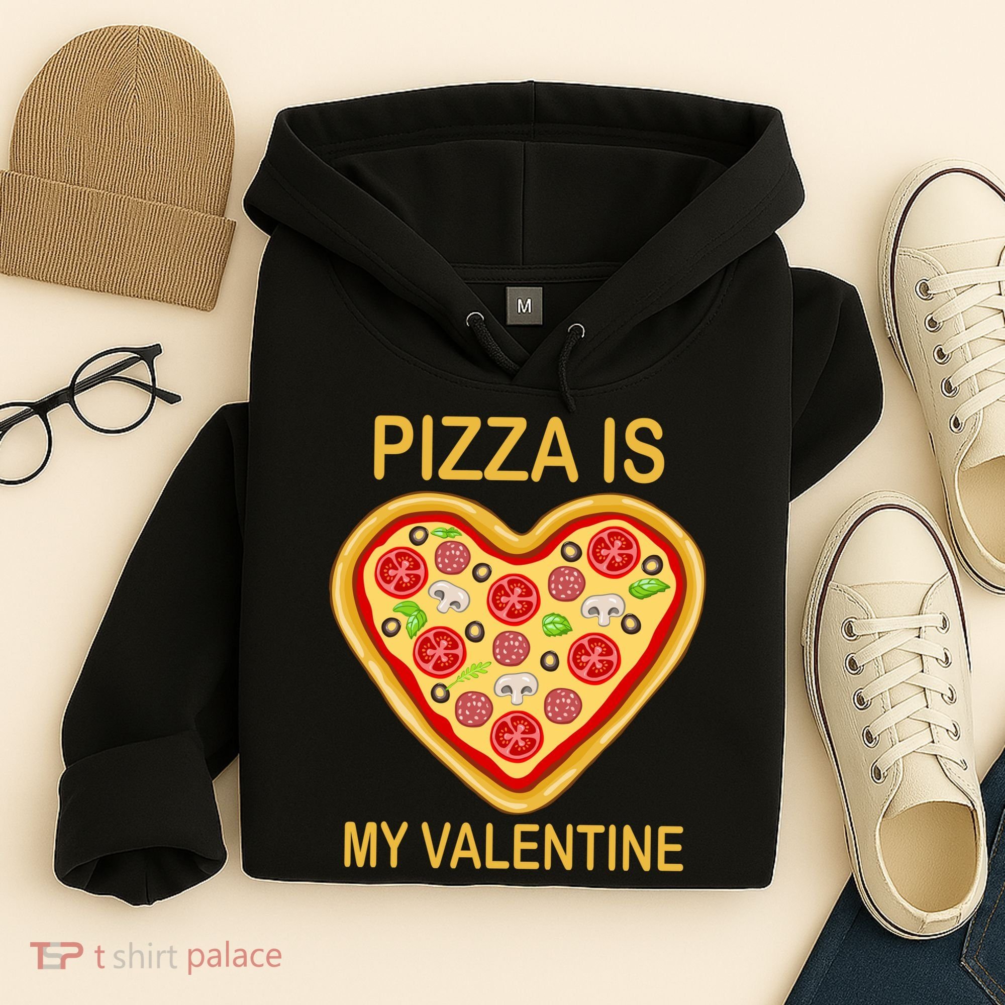 Pizza Is My Valentine Funny Pizza Lover Hoodie