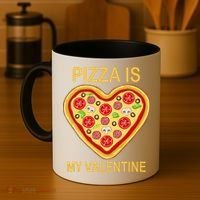 Pizza Is My Valentine Funny Pizza Lover Coffee Mug thumb 4