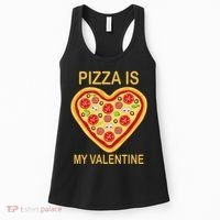 Pizza Is My Valentine Funny Pizza Lover Women's Tank Top thumb 0