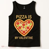 Pizza Is My Valentine Funny Pizza Lover Tank Top thumb 2