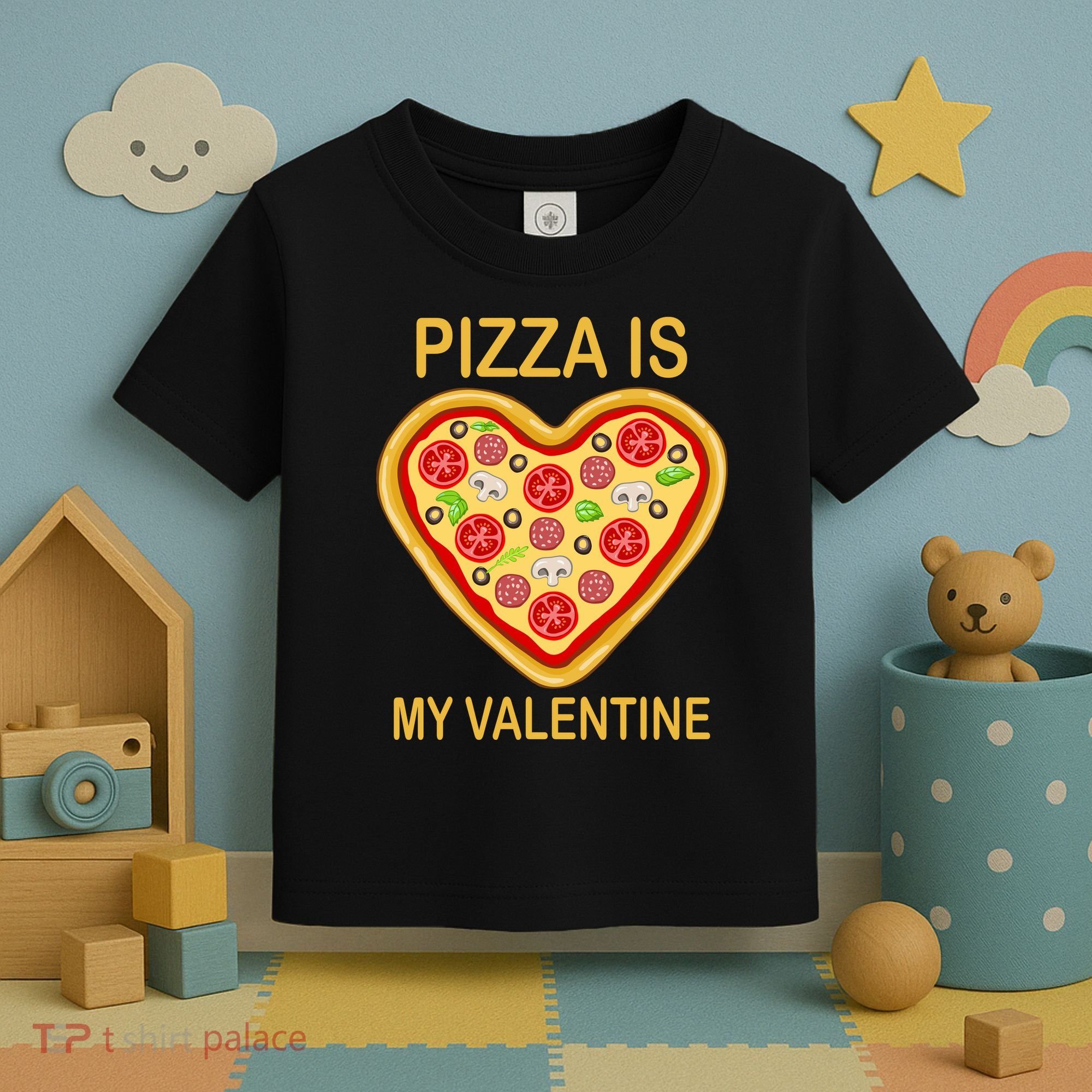 Pizza Is My Valentine Funny Pizza Lover Toddler T-Shirt